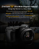 7artisans 6mm f/2 manual fisheye lens for APS-C mirrorless camera - Fujifilm X Sony E OM-D Nikon Z Canon RF