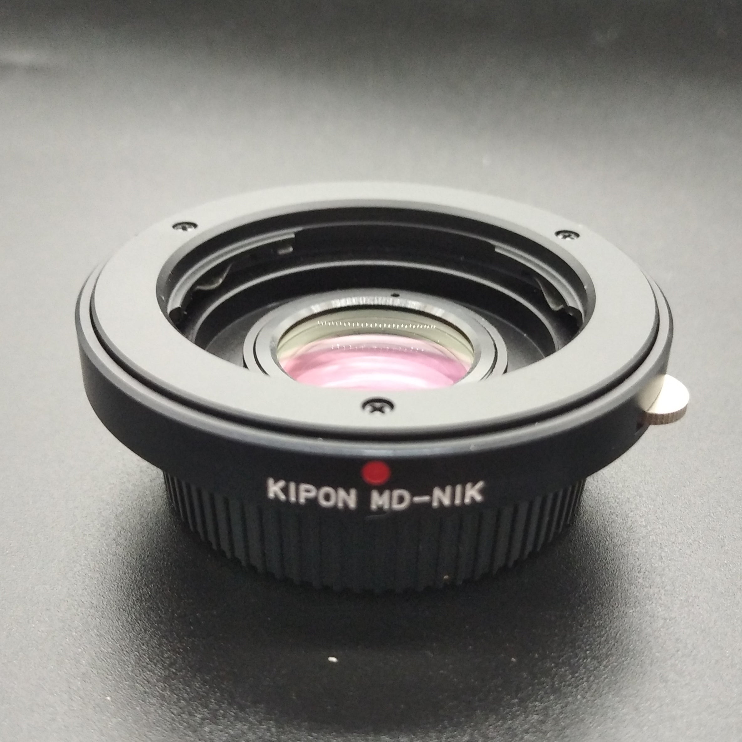 Kipon Minolta MD mount lens to Nikon F mount DSLR camera adapter with glass - D5 Df D4 D90 D500 D610 D7500