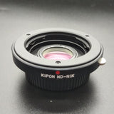 Kipon Minolta MD mount lens to Nikon F mount DSLR camera adapter with glass - D5 Df D4 D90 D500 D610 D7500