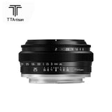 TTArtisan 25mm F/2.0 APS-C Camera Lens for mirrorless camera - Sony E Fuji X Canon EOS M RF NIKON Z MFT Leica Panasonic L