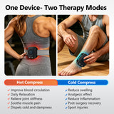 Hot / cold sports massager 3-step temperature adjustable with band straps - rechargeable battery 2000mAh