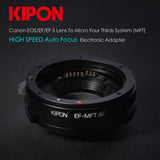 Kipon EF-MFT AF Auto Focus Aadpter for Canon EOS EF Lens to Micro Four Thirds (MFT) M43 M4/3 Camera Lens Adapter