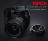 Kipon EF-MFT AF Auto Focus Aadpter for Canon EOS EF Lens to Micro Four Thirds (MFT) M43 M4/3 Camera Lens Adapter