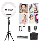 Pixco RL-485 18 inch LED Variable Color Round Beauty LED Video Light for 3 phones - mobile live broadcast selfie Tiktok YouTube facebook