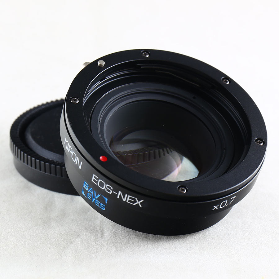 Kipon Baveyes 0.7x EOS-NEX for Canon EOS EF lens to Sony E mount NEX Focal Reducer Adapter - A6000 A6300 A5100 NEX-6 7