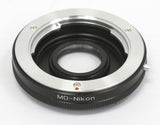 Minolta MD MC lens to Nikon F Mount Adapter glass Infinity - DSLR D4 Df D810 D7200 D5500