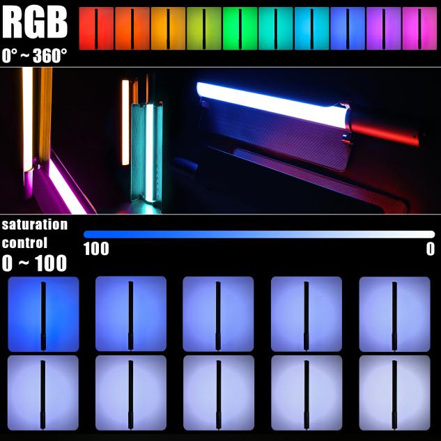 LUXCEO P520 portable RGB full color LED light background light 18W 52cm 900lm with remote control & barn door