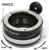 Kipon Tilt lens adapter (old type) for Olympus OM mount lens to Sony E NEX Adapter - A6000 A6300 NEX-7 6 5N