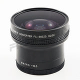 0.25x Fisheye Super Wide Conversion Lens 180 degrees 46mm / 52mm / 55mm / 58mm for Canon Sony Nikon Panasonic Pentax +12.5 macro