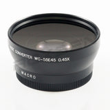 0.45x Wide Angle Conversion Lens 37mm / 52mm / 55mm for Canon Sony Nikon Panasonic Pentax DC camcorder