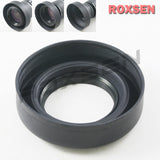 Collapsible 3 Stage Rubber Lens Hood for DSLR SLR mirrorless lens Canon Nikon Sony Olympus camera