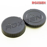 Plastic camera body cap + rear lens cap for Nikon 1 mount mirrorless camera