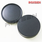 Plastic camera body cap + rear lens cap for Leica R mount L/R SLR camera