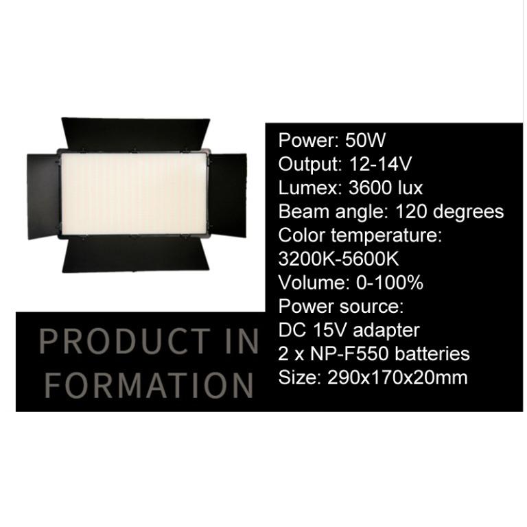 Pixco 50W 800 bulbs bi-color LED panel studio video light - for mobile live broadcast selfie Tiktok YouTube facebook Aputure Nanlite Godox